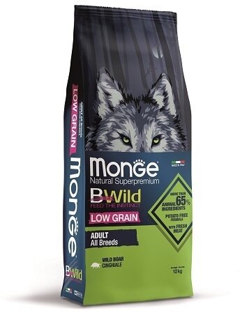 Monge Dog BWild LOW GRAIN низкозерновой корм из мяса дикого кабана для взр. собак всех пород 12кг