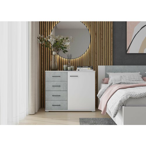 Комод Нова (Nova) Белый/Бетон 900х742х410 мм