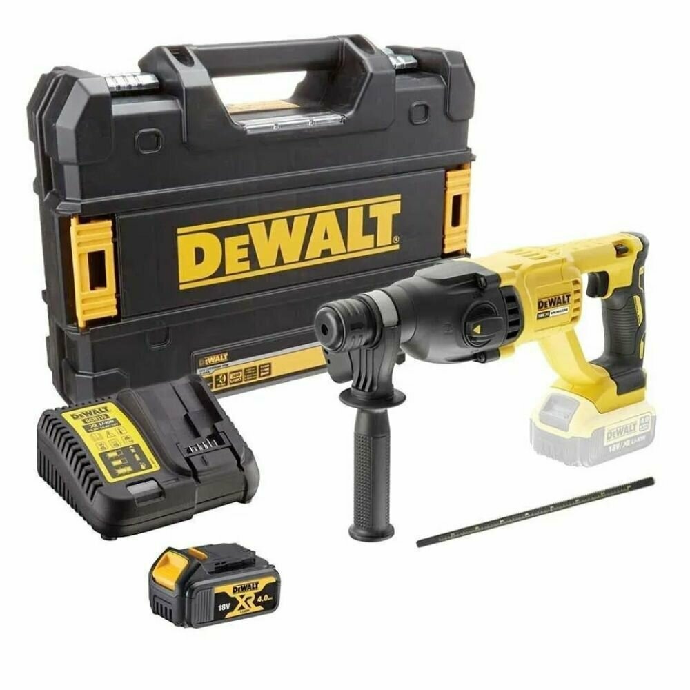 Аккумуляторный перфоратор DEWALT, АКБ 18В, 4.0 Ач, ЗУ, кейс, DCH133M1-QW