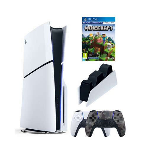 Приставка Sony Playstation 5 slim 1 Tb+2-ой геймпад(Camo)+зарядное+Майнкрафт