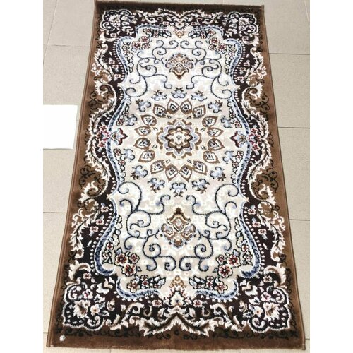 Ковер Классический БАЛ текстиль Elegant KZ F004A , , цвет Бежевый; Коричневый, из нитей Хет-Сет, основа джут, размер 0,8 м на 1,5 м, вес 2,34 кг