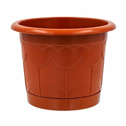 Горшок для цветов с поддоном, старина, 16 см, в ассортименте