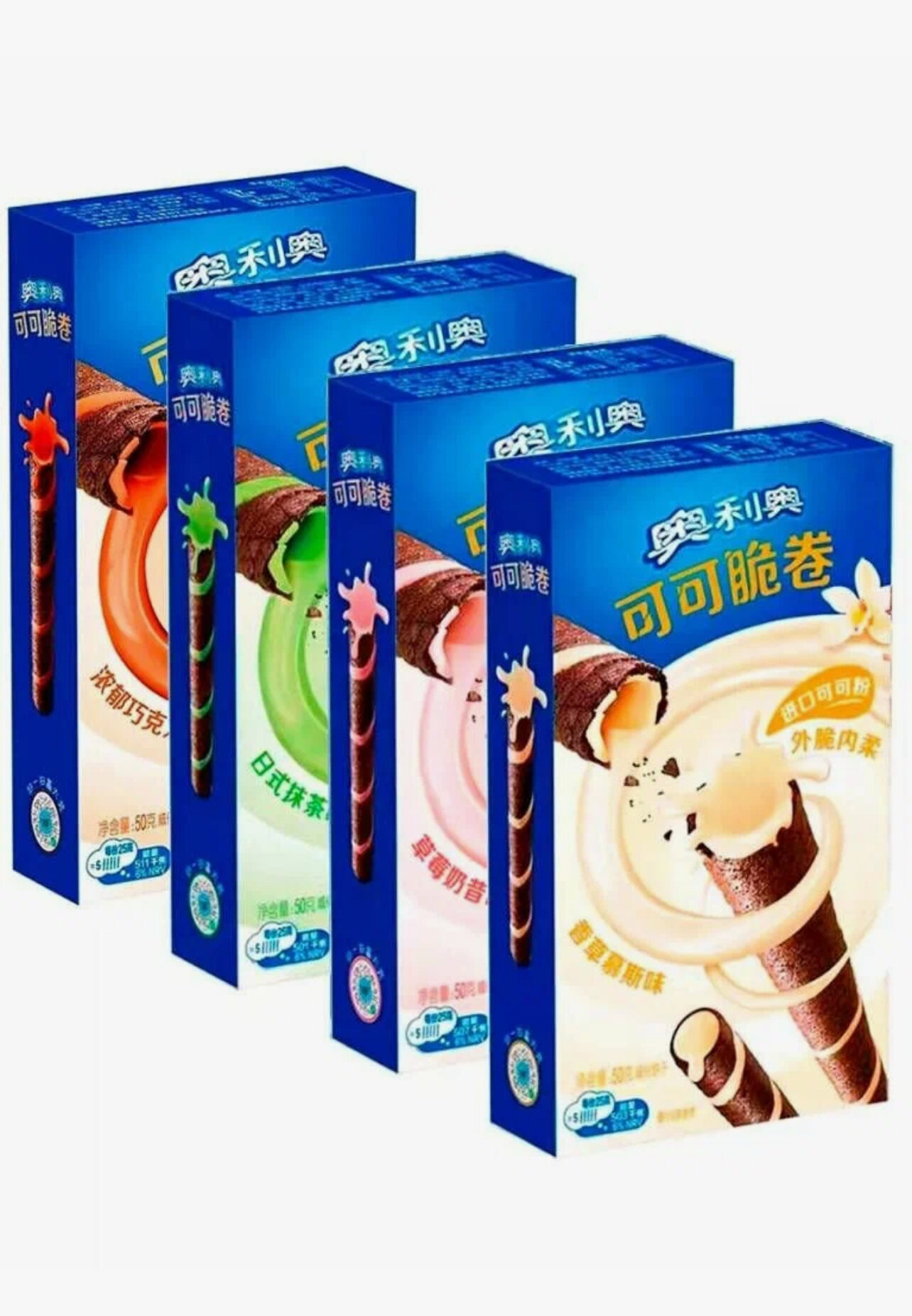 Вафельные трубочки орео Wafer Roll микс вкусов, 50 г (Китай) - фотография № 3
