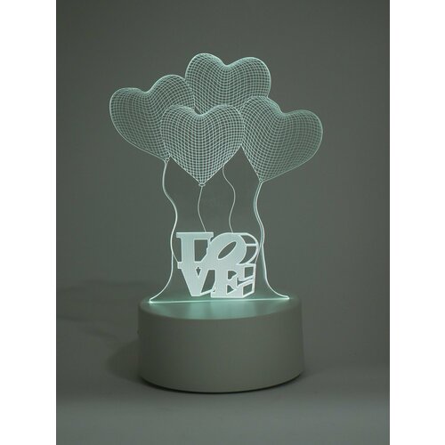 Светильник-ночник 3D светодиодный с пультом цветной RGB Цвет Конфетный 1399₽