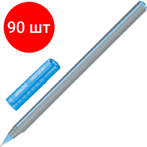 Комплект 90 штук, Ручка шариковая неавтомат. Attache Meridian, 0.35мм, масл, голуб. корп ручка шариковая неавтомат attache meridian 0 35мм масл бирюз корп