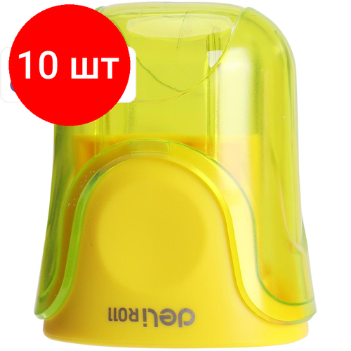 Комплект 10 штук, Точилка для карандашей ручная Deli ER01100 U-touch 2 отв пластик ассорти точилка для карандашей ручная deli er01100 u touch 2 отверстия пластик дисплей