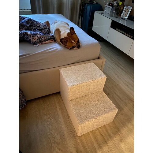 Прикроватная лестница для собак полностью из ДСП (бежевый + шоколадный) - 53*40*40 (д*ш*в)