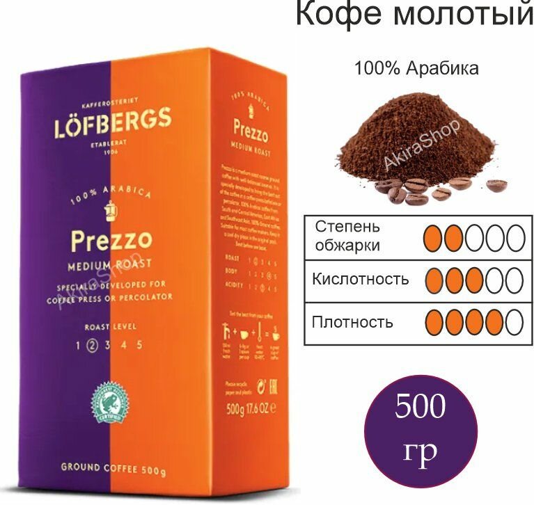 Кофе молотый Lofbergs Prezzo, 500 г, вакуумная упаковка - фото №6
