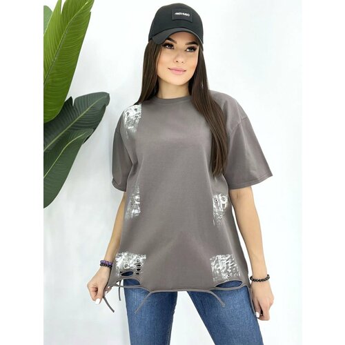 фото Футболка размер универсальный, серый нет бренда