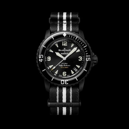 фото Наручные часы часы blancpain x swatch ocean of storms (2024), черный