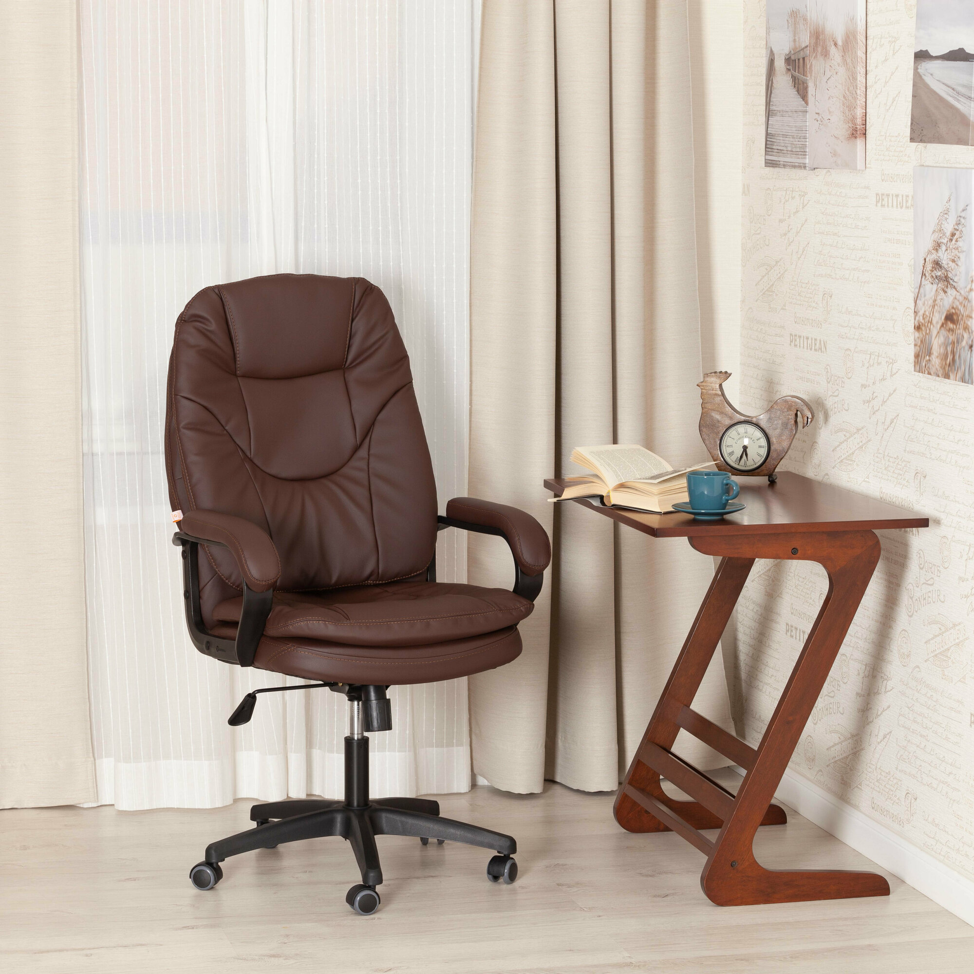 Кресло TetChair Comfort LT 22, кожзам, коричневый, 36-36