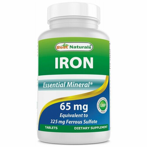 Best Naturals, IRON 65 mg Железо 65 мг - 90 капсул