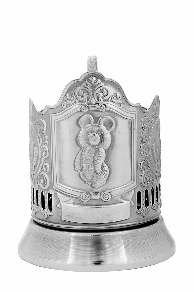 Подстаканник подарочный никелированный Олимпийский Мишка