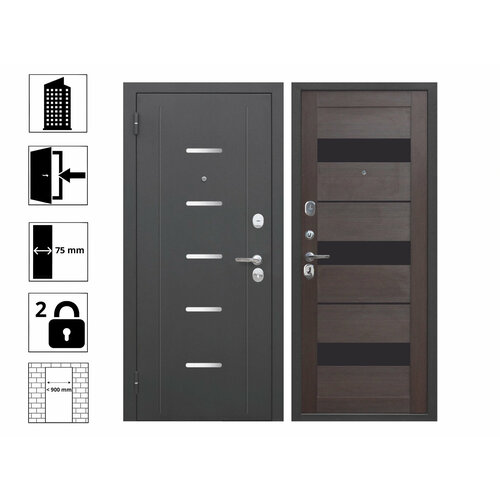 Дверь 7,5 см Гарда муар Темный кипарис Царга 860L