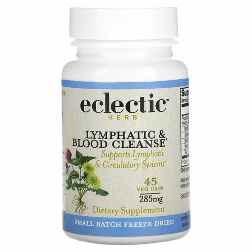 Eclectic Institute, Freeze Dried Fresh, Lymphatic & Blood Cleanse, 285 mg, 45 Veg Caps