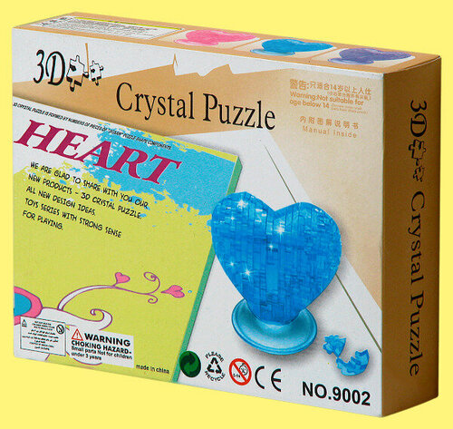 Головоломка-пазл 3D Сердце №1 (синяя)