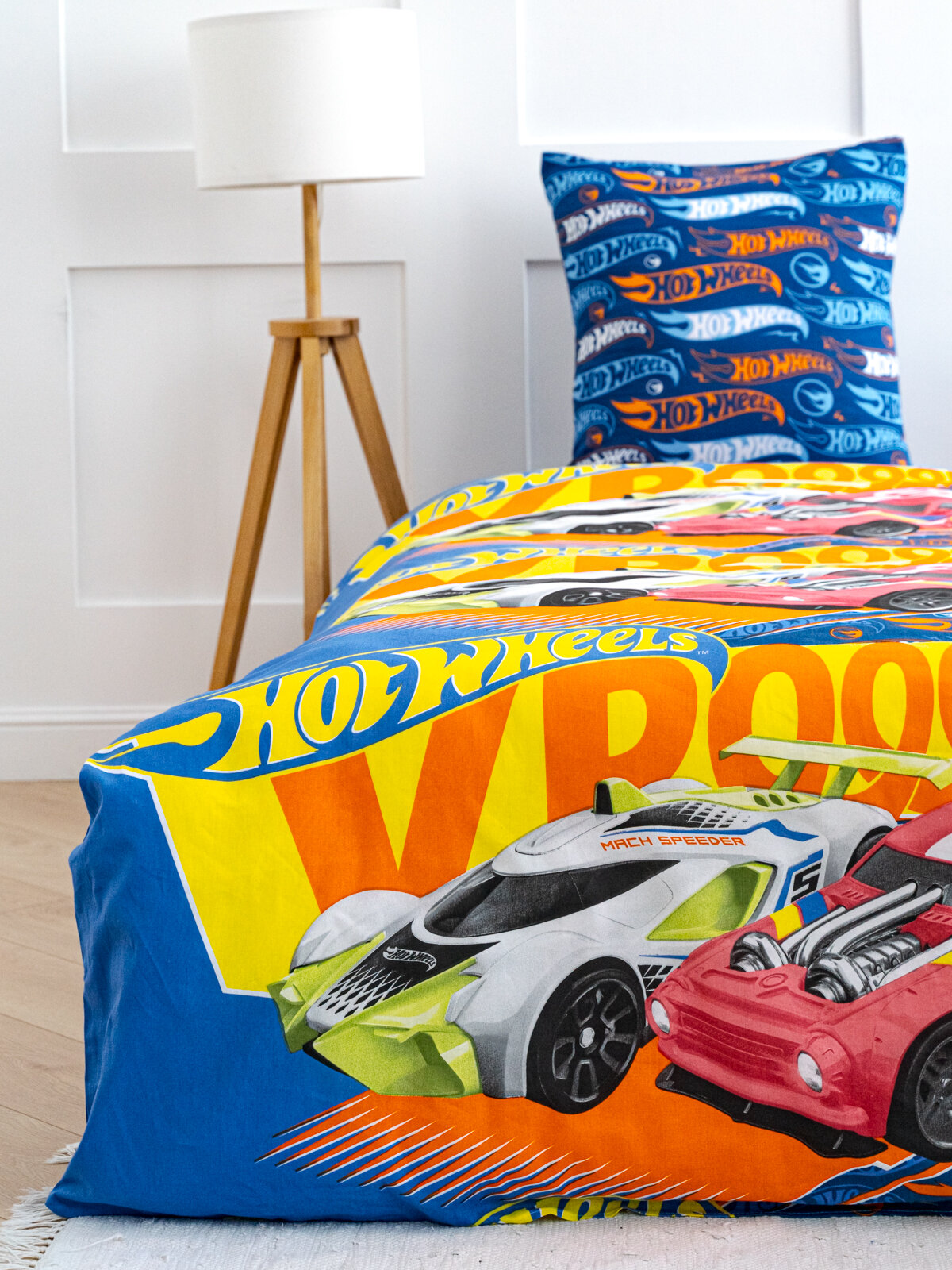 Детское постельное белье 1.5 спальное Павлинка Hot wheels бязь гонки — фото 1