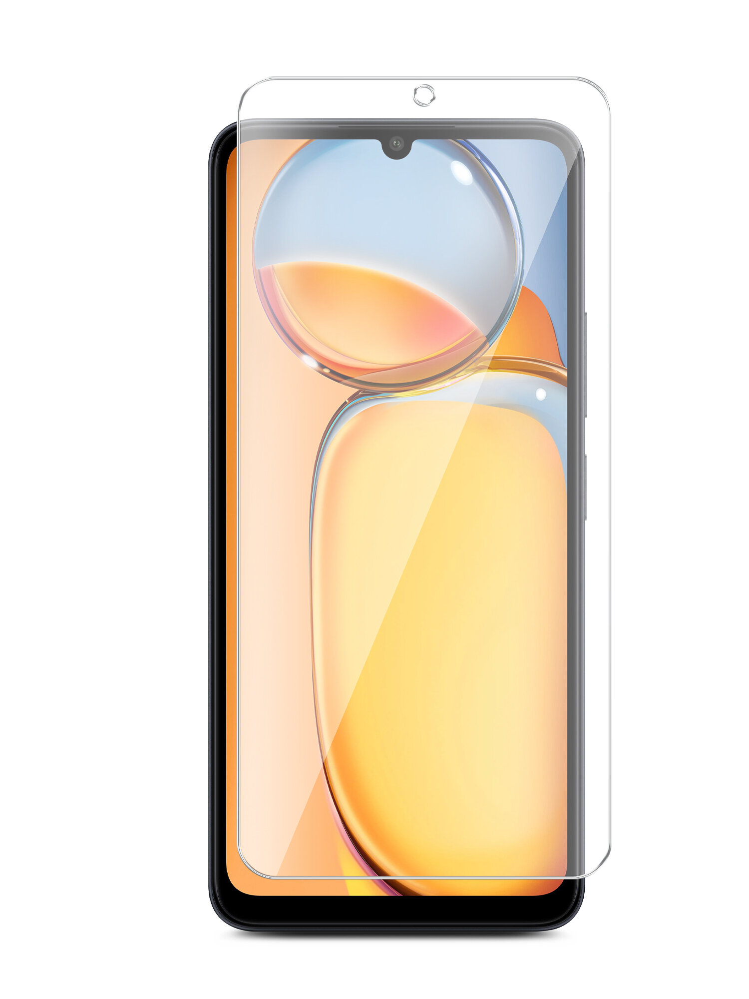 Защитное стекло для Xiaomi Redmi 13C, POCO C65 (Ксиоми Редми 13С; поко С65) на Экран, (гибридное: пленка+стекловолокно), прозрачное силиконовая клеевая основа тонкое Hybrid Glass, Brozo
