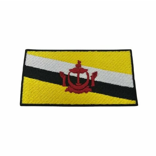 Нашивка шеврон патч, Флаг Бруней , размер 80x55 мм нашивка шеврон патч флаг польши размер 80x55 мм