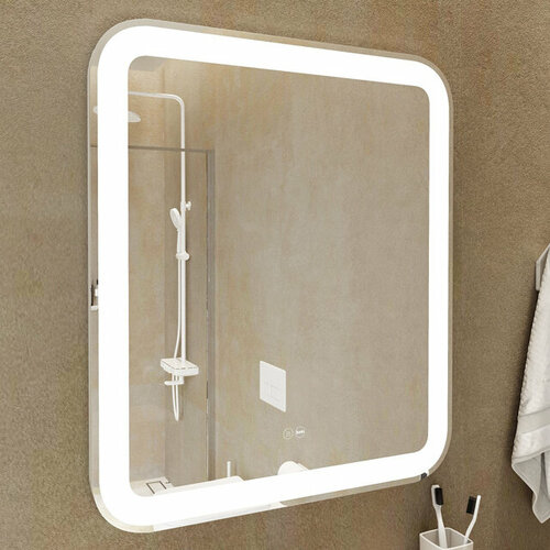 Зеркало для ванной iddis edifice 80х70 см led-подсветка антизапотевание сенсор диммер 47648₽