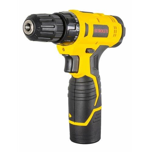 Дрель-шуруповерт аккумуляторная Eurolux ДА-122Li 12 В 25 Нм 1400 обмин с 2 АКБ 15 Ач и ЗУ в кейсе 721438 349000₽