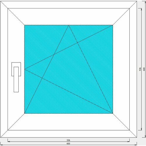 Пластиковое окно Veka WHS, одностворчатое, 60х60 см пластиковое окно veka 500x500мм поворотное