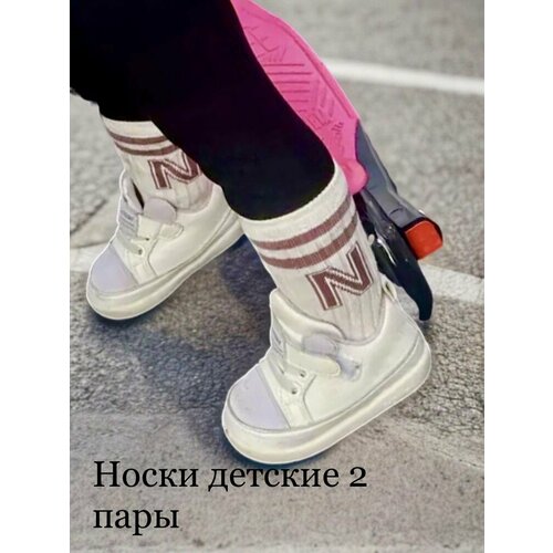 фото Носки 2 пары, размер 11,5-13 см, белый, розовый нет бренда