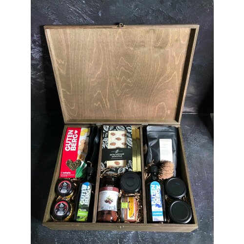 Новогодний подарочный набор в деревянном ящике "Effecto", vip сундук