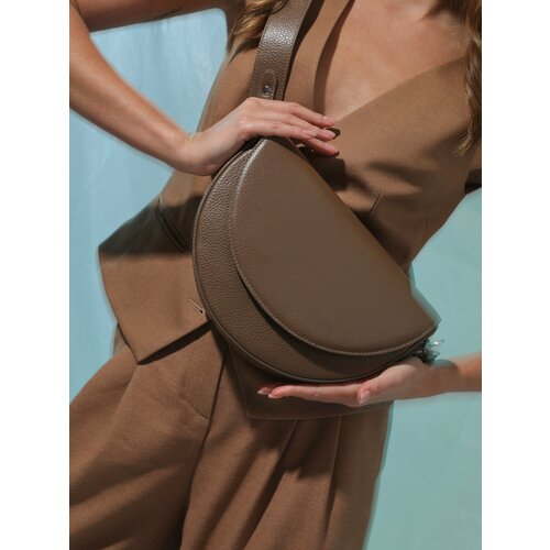 фото Сумка седло franchesco mariscotti elena, фактура зернистая, коричневый