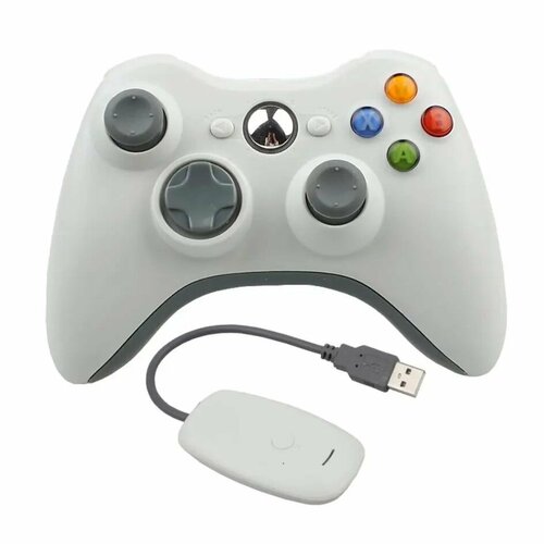 Геймпад джойстик беспроводной Wireless 24 для Xbox 360 и PC белый 168000₽