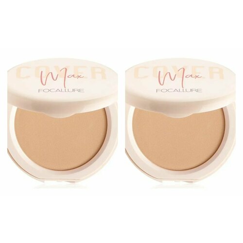 Пудра для лица Focallure, Covermax Two way cake Pressed Powder, тон 02, 6,8 гр, 2 шт