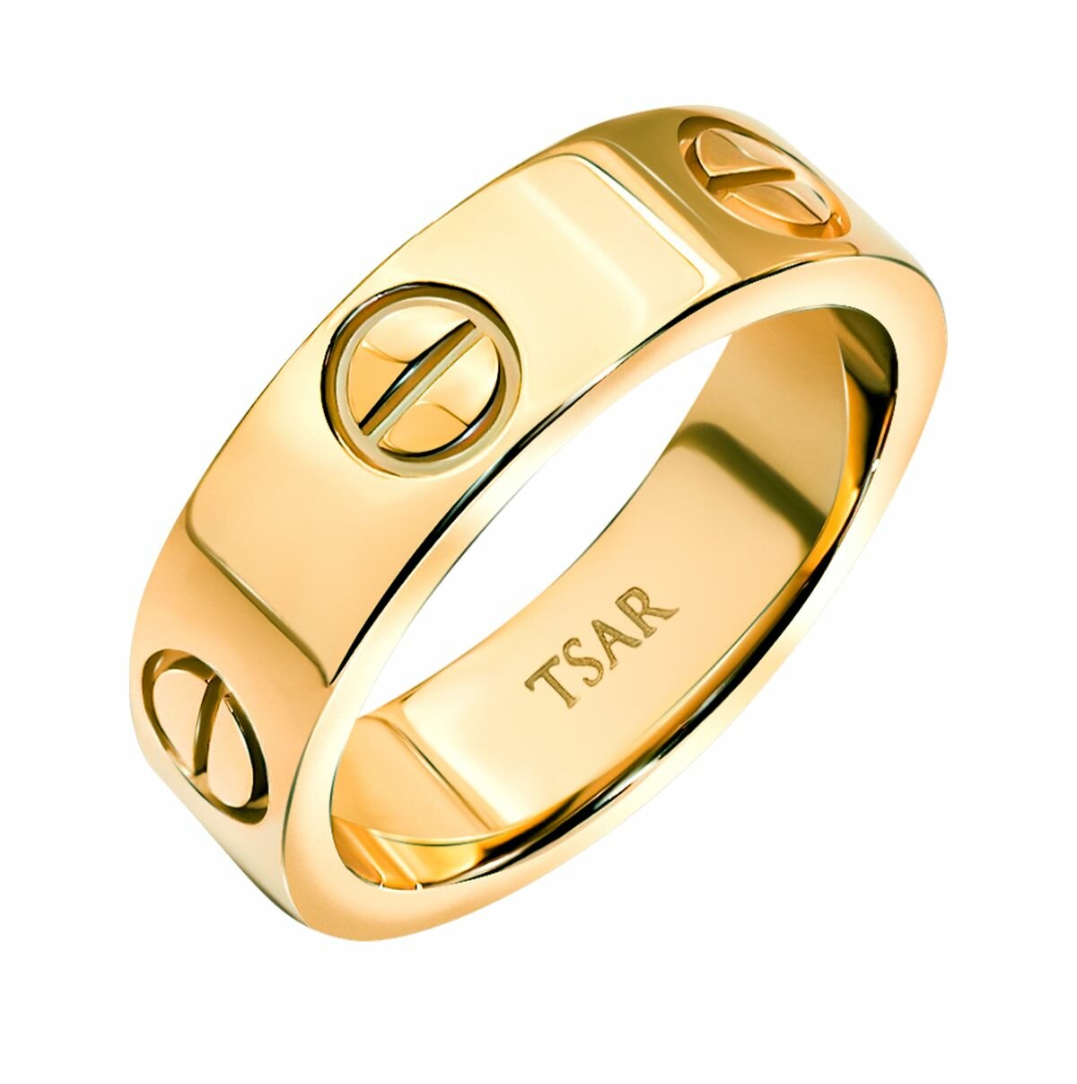 Кольцо обручальное Tsar, желтое золото, 585 проба, размер 18, золотистый, желтый — фото 1