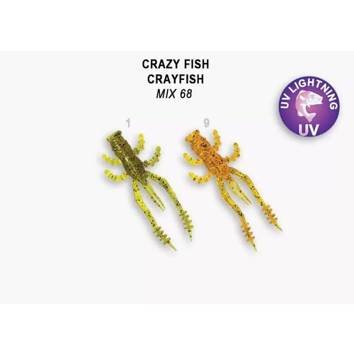 Силиконовая приманка мягкая съедобная Crazy Fish Crayfish 1.8 45 мм 8 шт. силиконовая приманка мягкая съедобная crazy fish allure 1 6 40 мм 8 шт