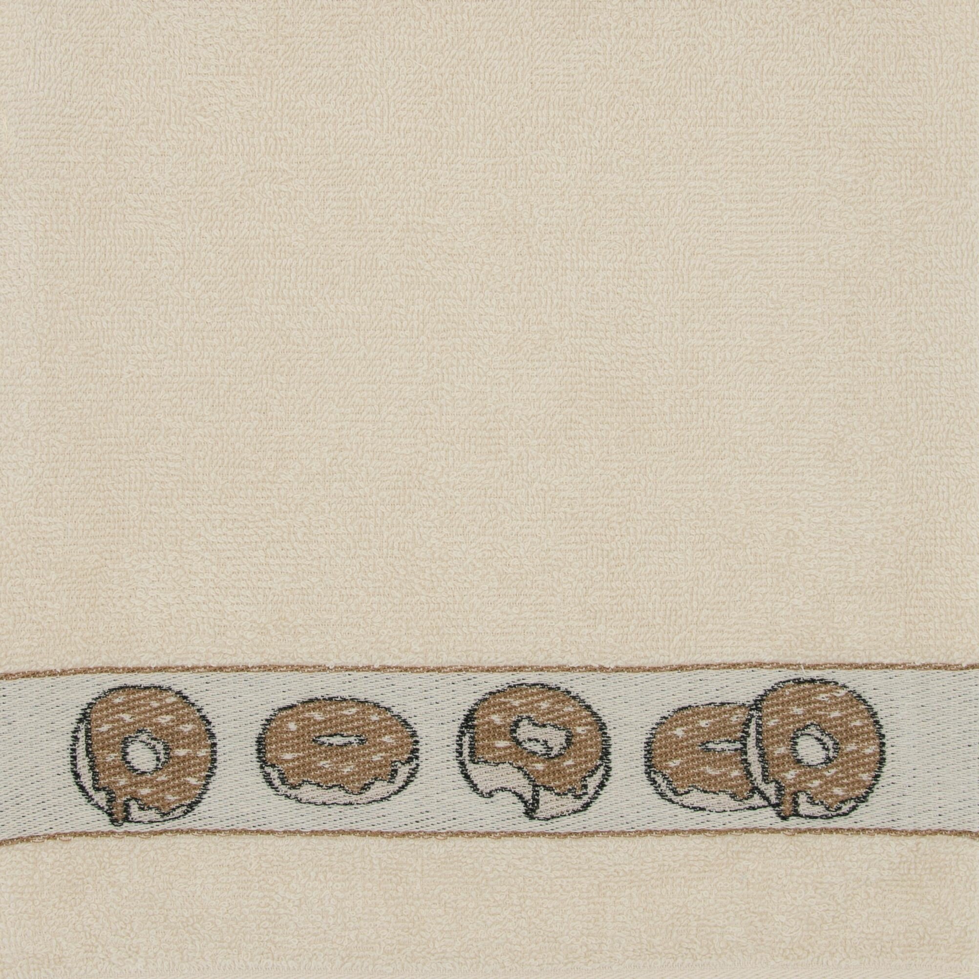 Полотенца махровые кухонные, 30х60 см, набор 5 шт, с петелькой, Casa Conforte Китчен Пончики, светло-бежевые - фотография № 5