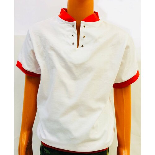 фото Футболка тошка футболка поло, размер 146, красный, белый