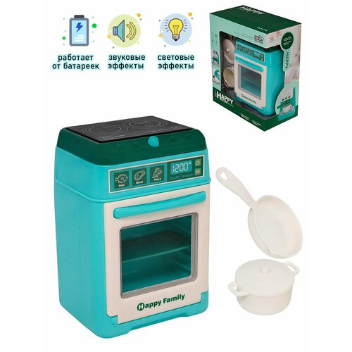 Игровой набор для кухни Плита с посудой Happy Family (свет, звук) Mei Lian Sheng LS820Q37