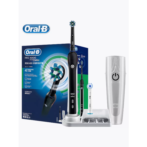 Ультразвуковая электрическая зубная щетка Oral B Pro 4000 3D Smartseries, черный электрическая зубная щетка oral b smart 4 4000 d601 524 3 белый