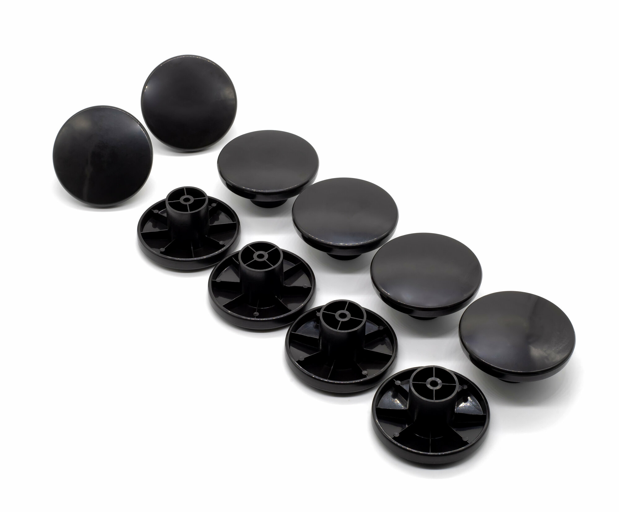 Ручки-кнопки для мебели 10 штук черная — фото 1