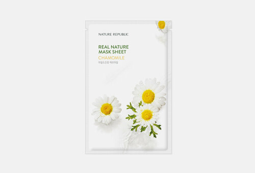 Тканевая маска для лица с экстрактом ромашки Nature Republic Real Nature Mask Sheet Chamomile / количество 1 шт