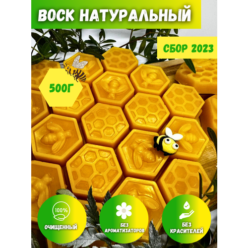 Воск пчелиный натуральный , 500гр соты воск пчелиный натуральный 100гр