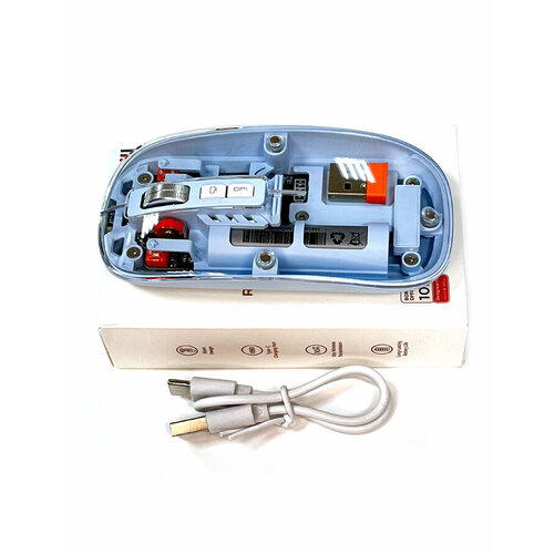 Прозрачная беспроводная компьютерная мышь с аккумулятором 500мАч бесшумная 81000₽