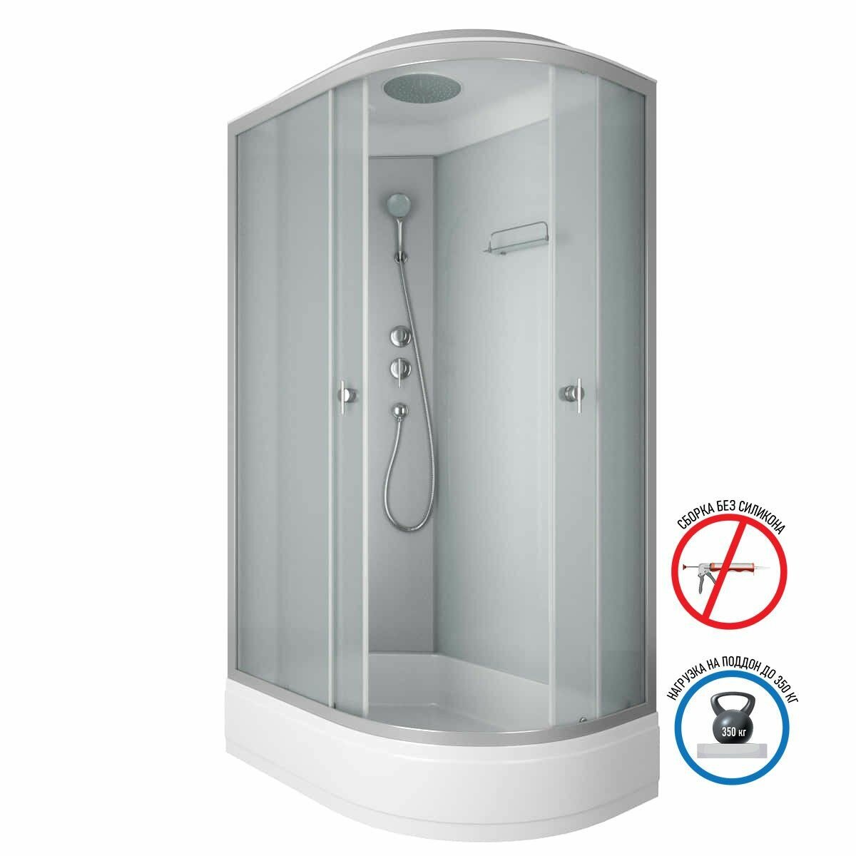 Душевая кабина Niagara Eco E120/80/26L/MT 120х80 Левосторонняя, средний поддон, матовая, с крышей