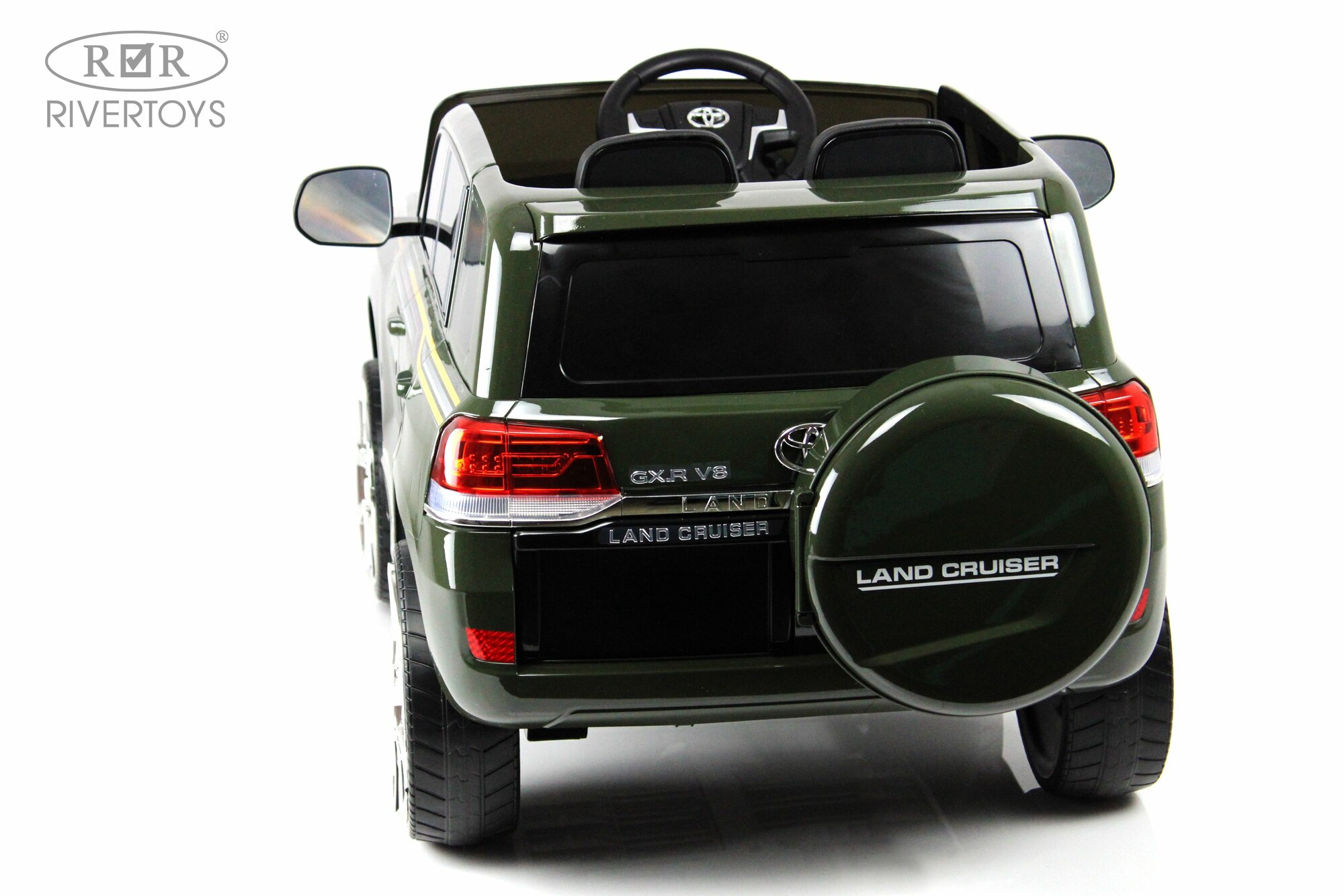 RiverToys Детский электромобиль Toyota Land Cruiser 200 (JJ2022) зеленый глянец