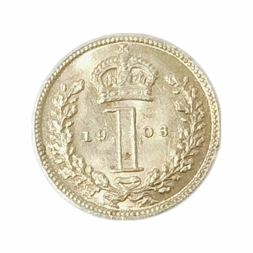 Монета 1 пенс Англия 1903 год, в холдере