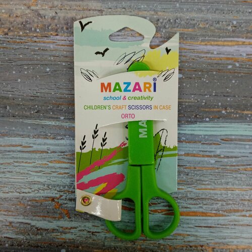 Ножницы детские 12 см MAZARI ORTO лезвия из нержавеющей стали с защитным футляром пластиковые ручки 367₽