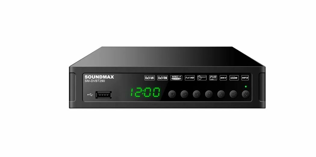 Мультимедийный плеер Soundmax SM-DVBT290 (c DVB-T2 приемником, обучаемый пульт)