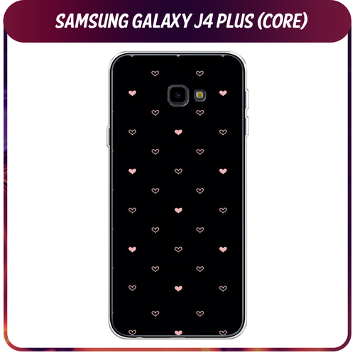 Силиконовый чехол на Samsung Galaxy J4 Plus 2018 / Самсунг Галакси J4 Плюс 2018 Чехол с сердечками силиконовый чехол полет бабочек на samsung galaxy j4 plus 2018 самсунг галакси j4 плюс 2018
