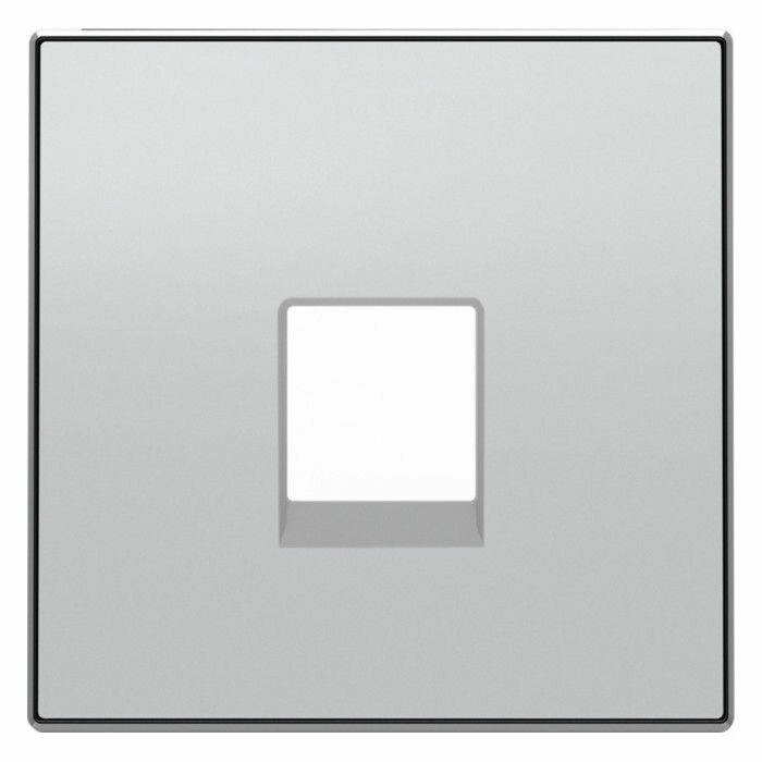 фото Накладка на розетку информационную ABB SKY, скрытый монтаж, алюминий, 2CLA851700A1301