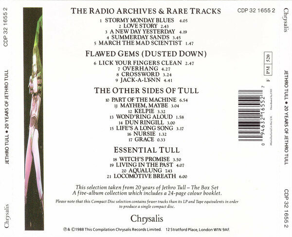 Jethro Tull 20 Years Of Jethro Tull CD Медиа - фото №4