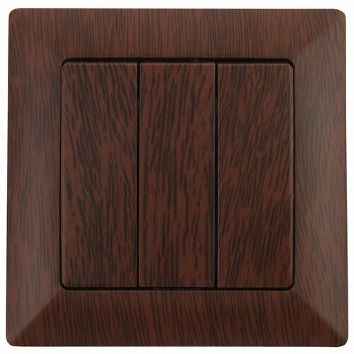 Intro 4-106-10 Выключатель тройной 10А-250В СУ Solo венге 102002400 Б0043303 100 шт 44500₽